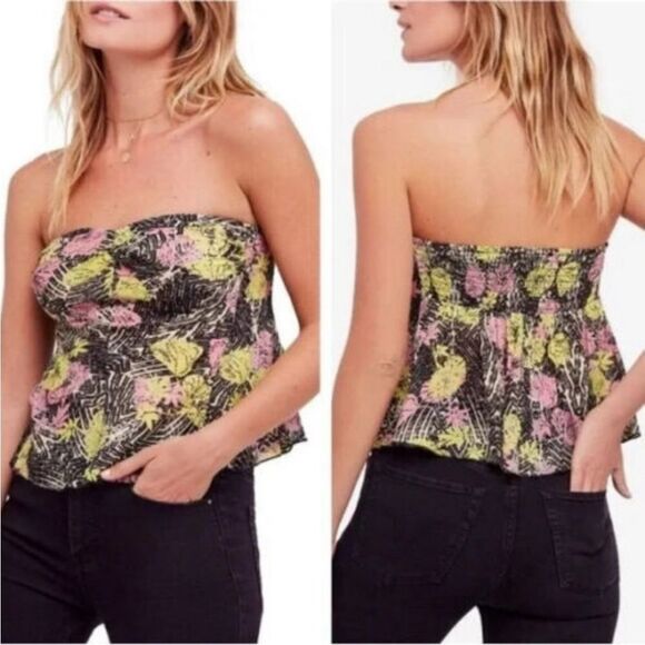 FREE PEOPLE | INTIMATELY Pool House Floral Strapless Tube Top Women’s Size M - Picture 11 of 11